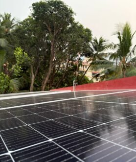 solar panel installation over a roof